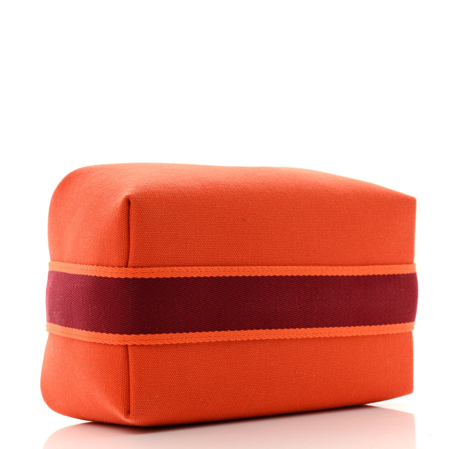 Hermes Canvas Small Bride-A-Brac Pouch Orange Burgundy Image 4