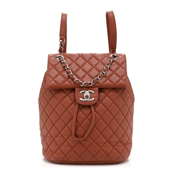  Chanel Lambskin Quilted Small Urban Spirit Backpack Brown