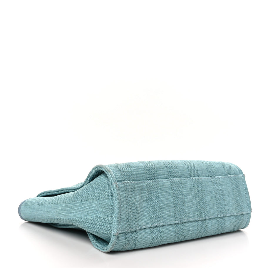 Chanel Mixed Fibers Striped Small Deauville Tote Blue Image 4