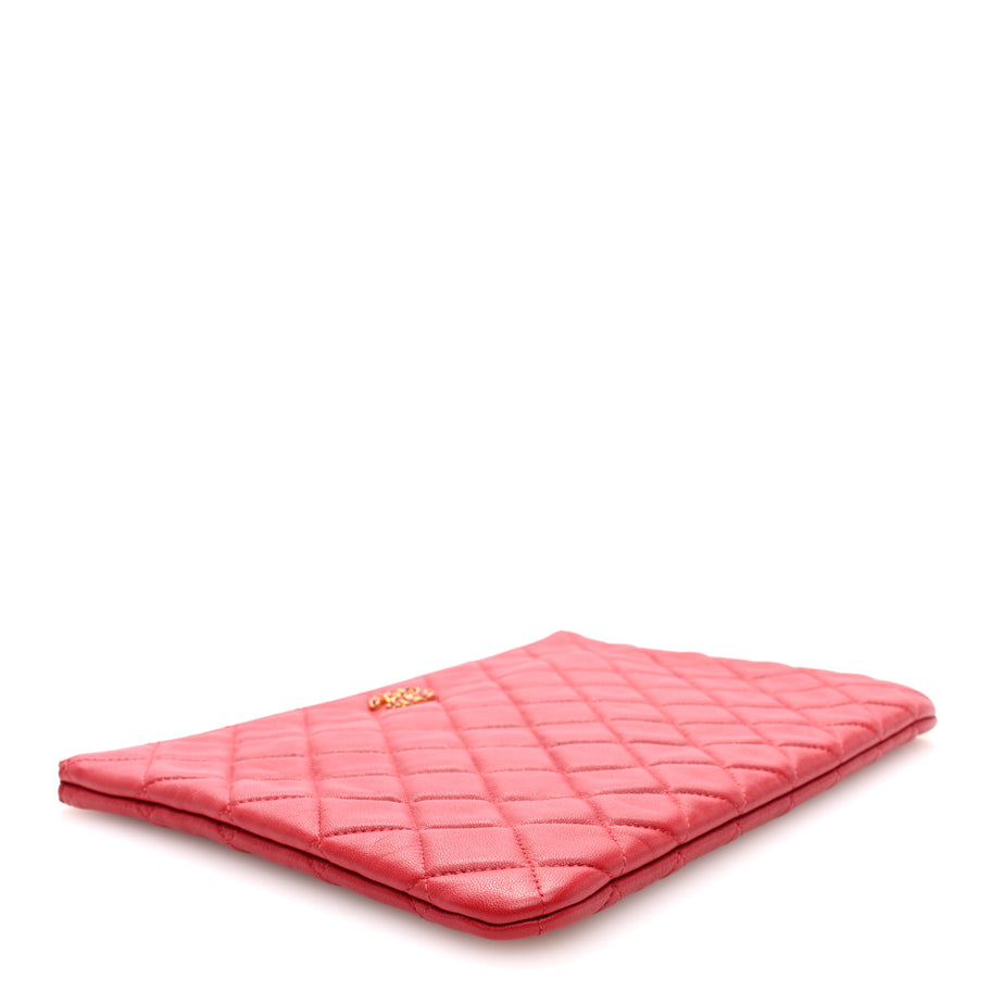 Chanel Lambskin Quilted 19 Medium Cosmetic Case Red Image 4