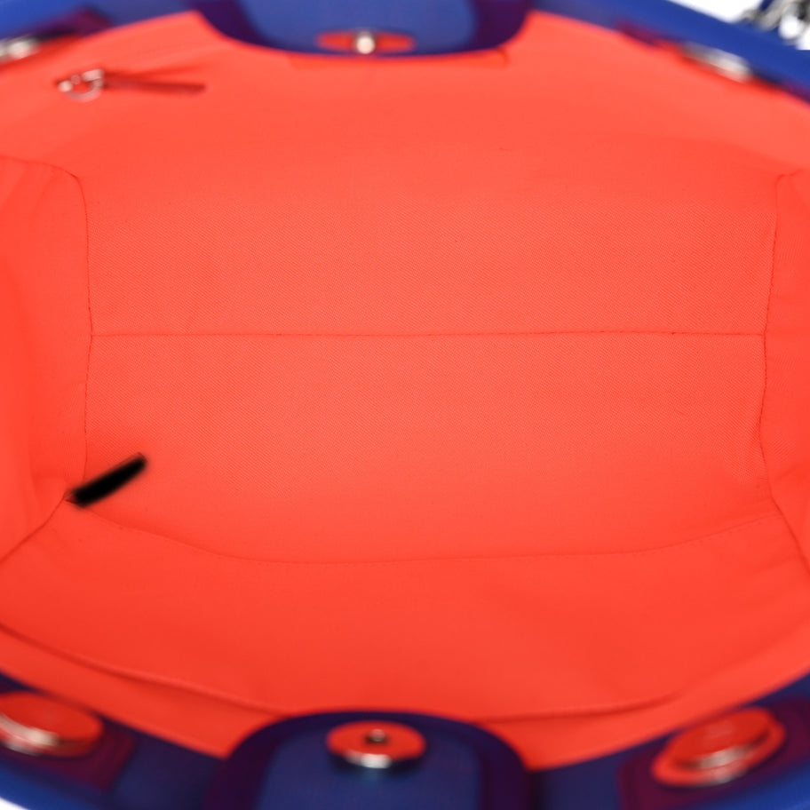 Chanel Mixed Fibers Mini Deauville Tote Blue Orange Image 5