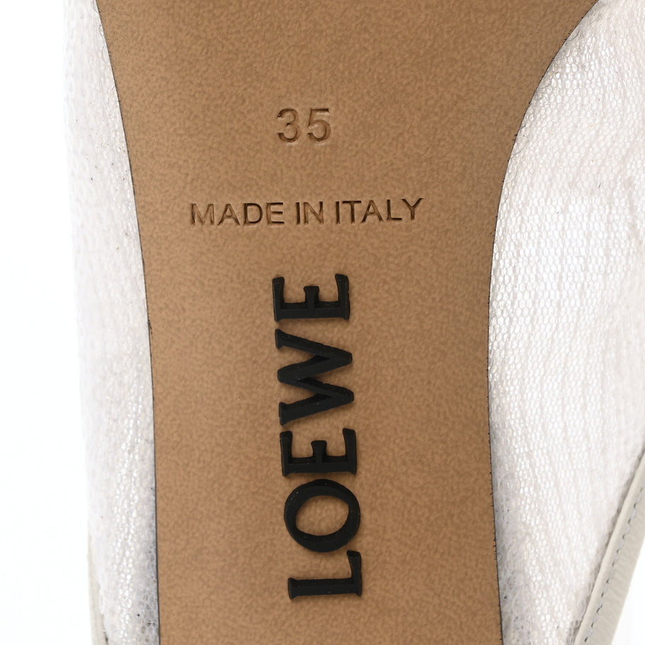 Loewe Sequin Toy Mule Pumps 35 Transparent White Image 7