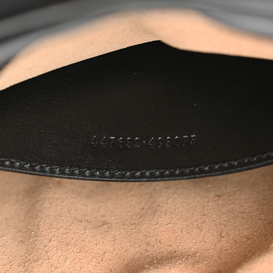 Gucci Calfskin Matelasse Small GG Marmont Chain Shoulder Bag Black Image 7