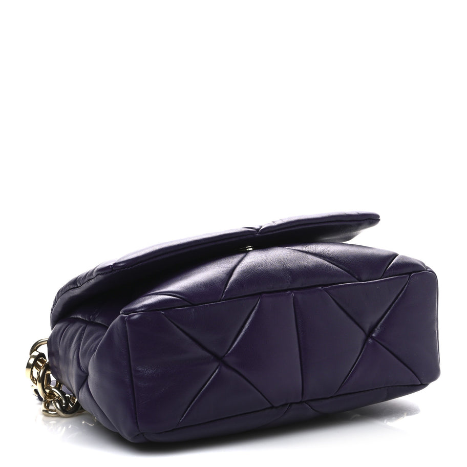 Prada Nappa Re-Nylon Triangle Quilted Patchwork System Flap Shoulder Bag Viola Image 4
