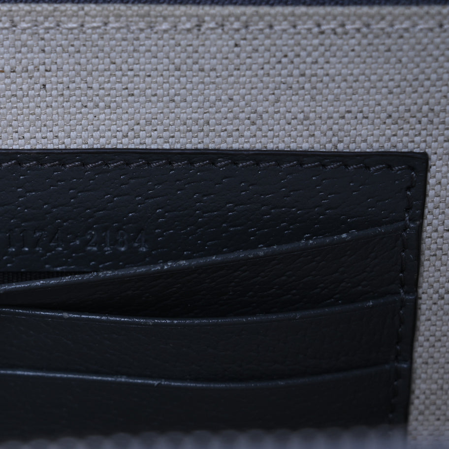 Gucci GG Supreme Monogram Textured Dollar Calfskin Small Ophidia Top Handle Shoulder Grey Black Graphite Grey Image 7