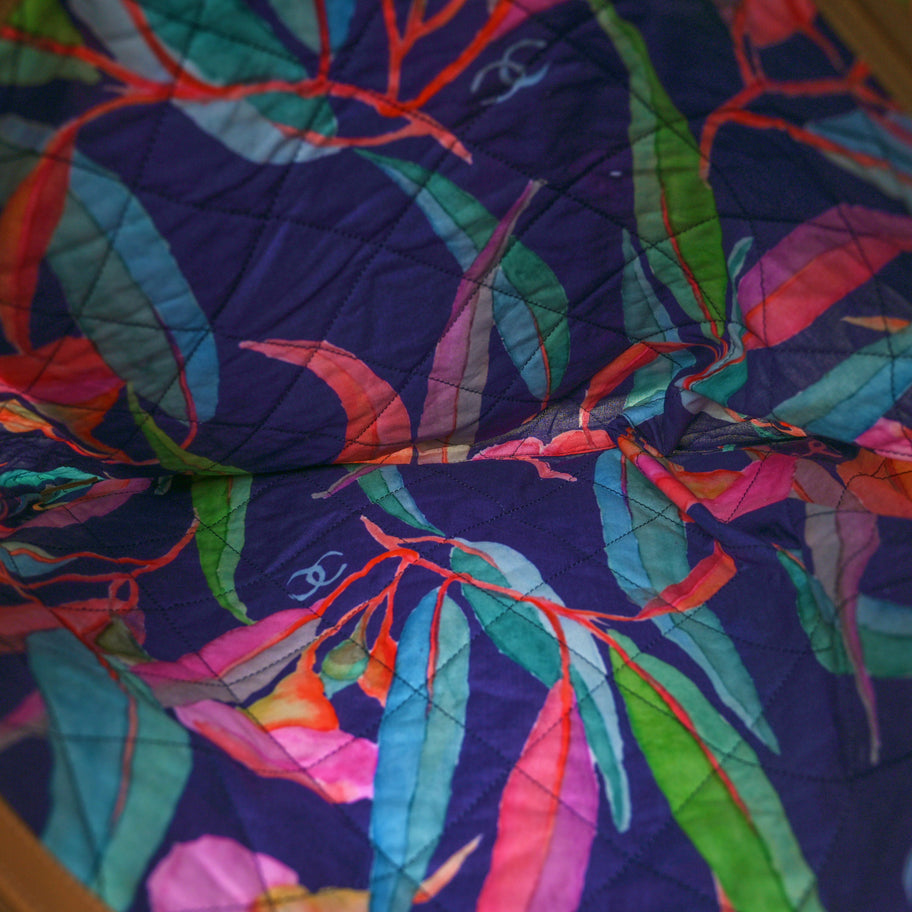 Chanel Canvas Quilted Jungle Jeans Tote White Multicolor Image 5