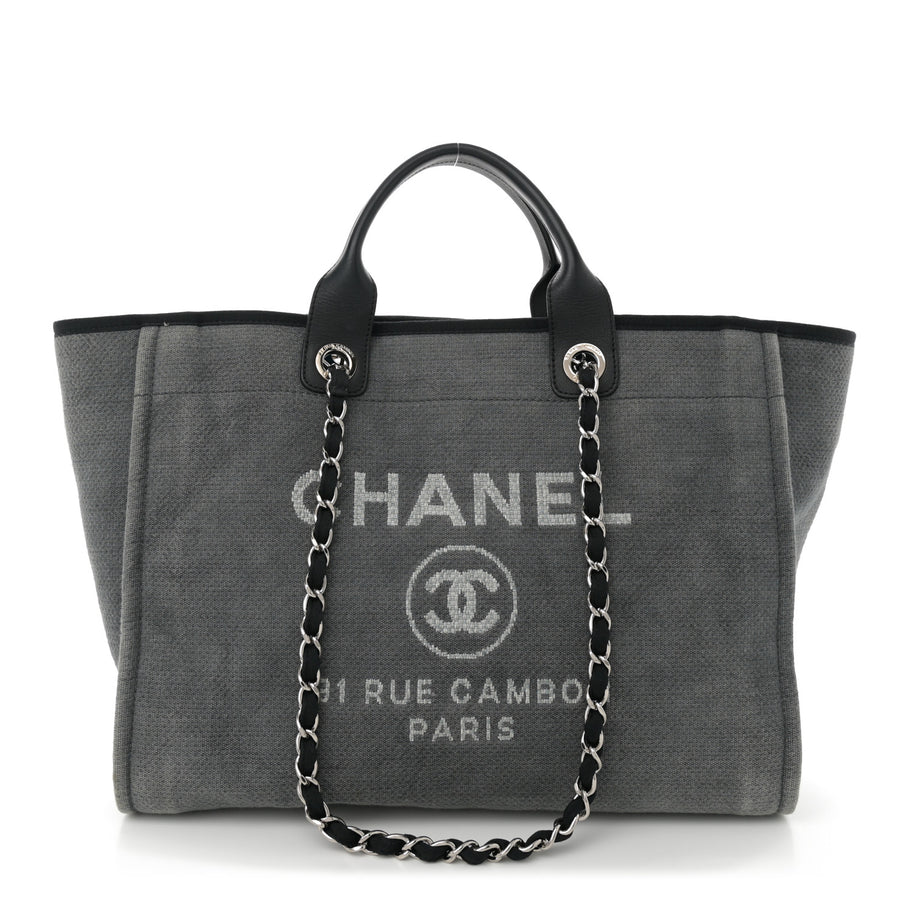 Chanel Canvas Large Deauville Tote Grey Image 1