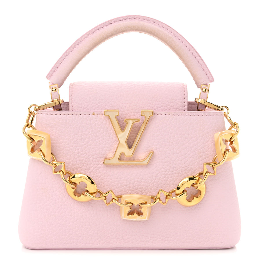 Louis Vuitton Taurillon Monogram Flower Chain Capucines Mini Guimauve Image 1