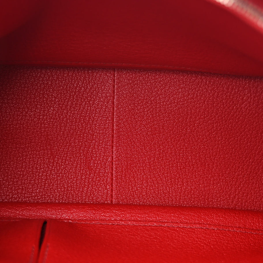 Hermes Taurillon Clemence Bi-Color Jypsiere 28 Rouge H Rouge Casaque Image 5