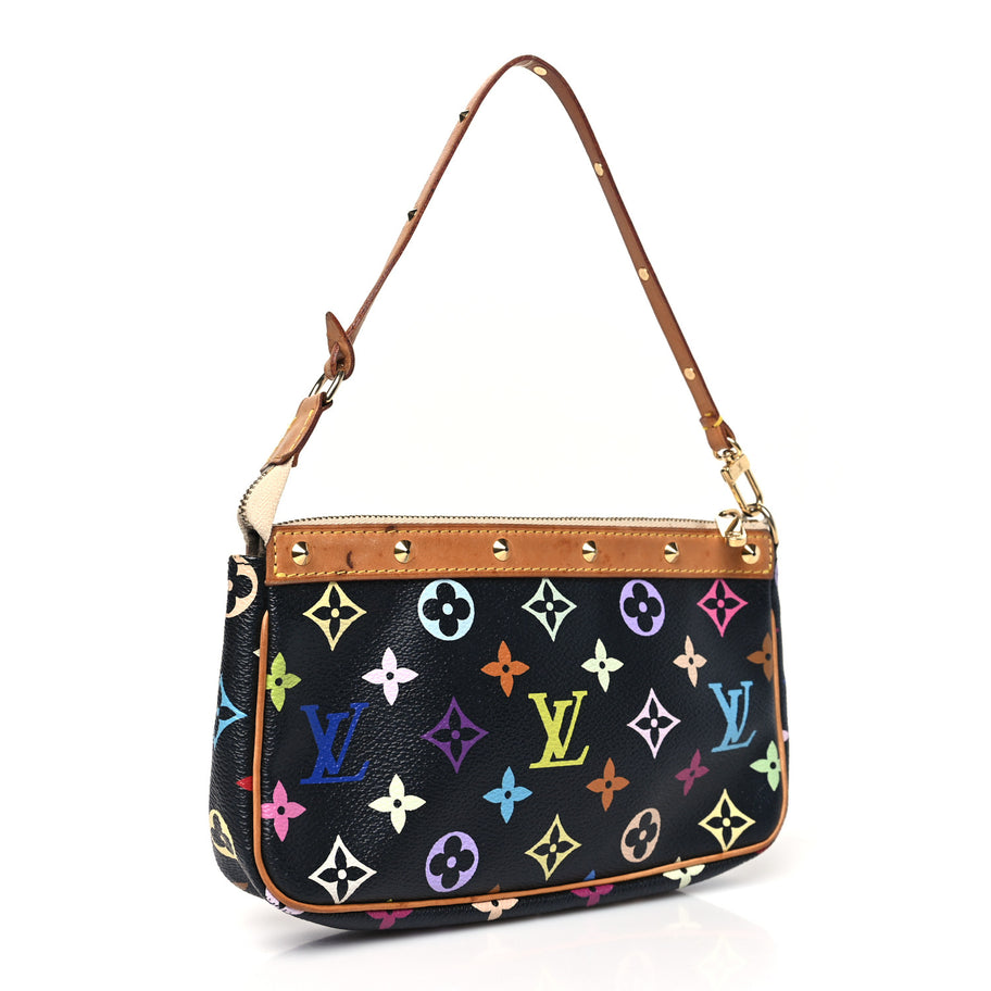 Louis Vuitton Monogram Multicolor Pochette Accessories Black Image 3