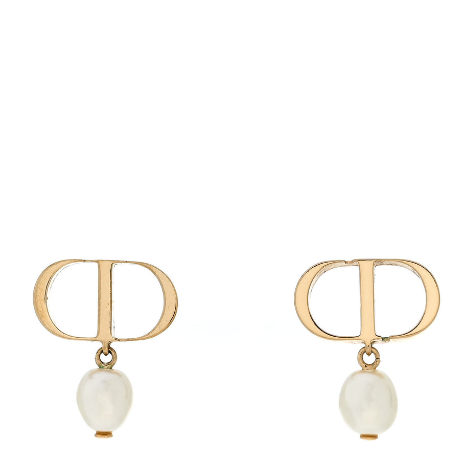Christian Dior Pearl Petit CD Earrings Gold Image 1