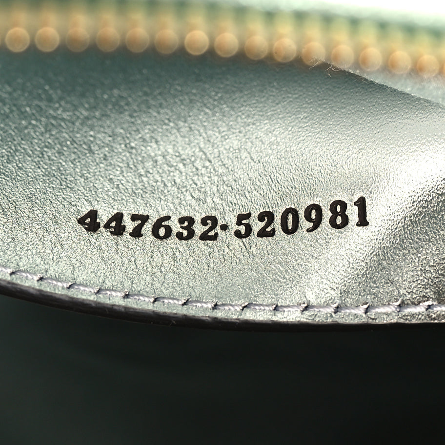 Gucci Iridescent Nappa Chevron Matelasse Small GG Marmont Chain Shoulder Bag Iridescent Salvy Green Image 7