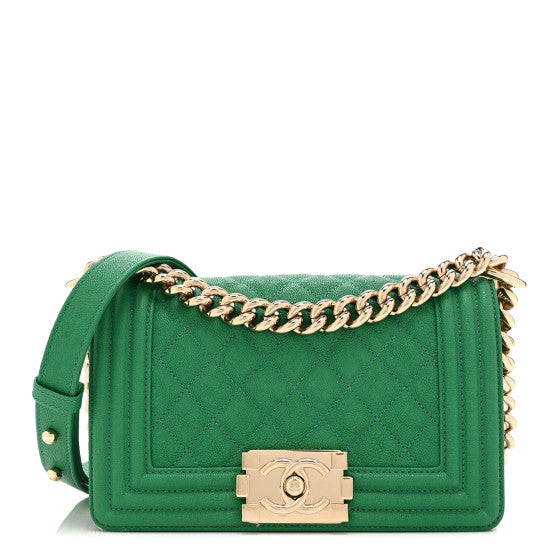 Chanel Caviar Quilted Small Boy Flap Green Image 1