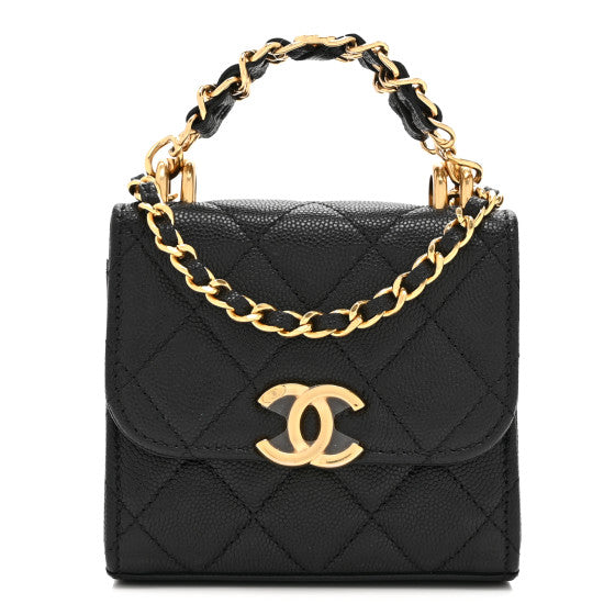 Chanel Caviar Quilted Coco First Clutch With Chain Black Image 1