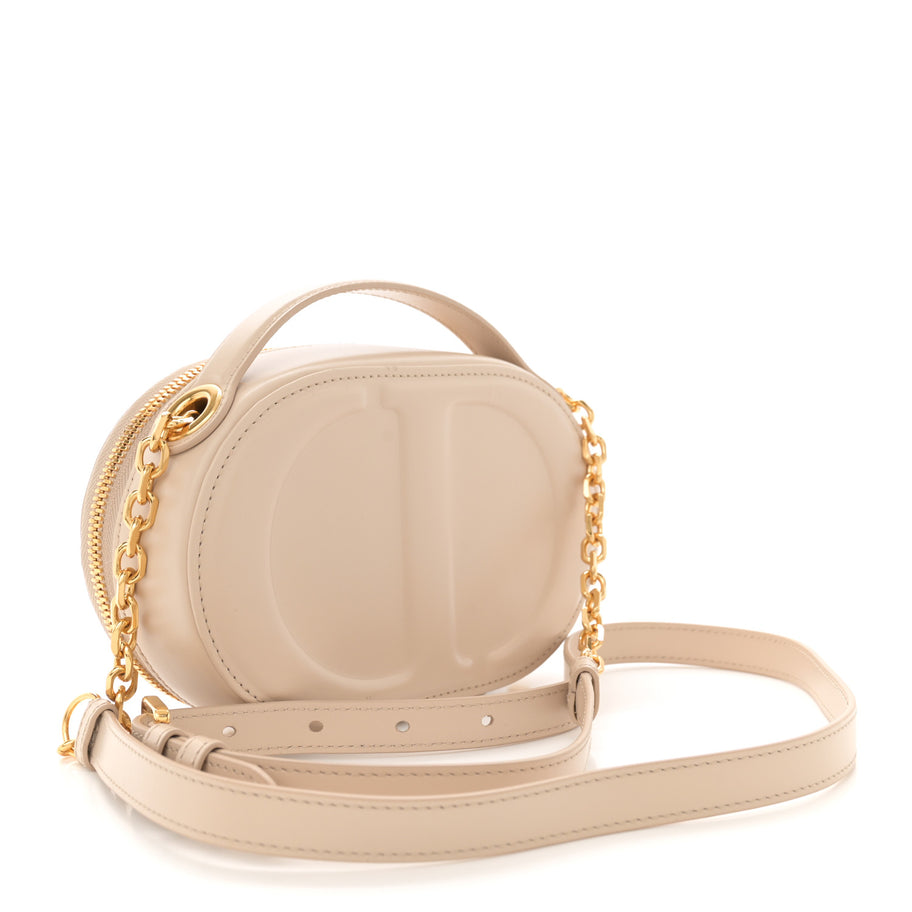 Christian Dior Calfskin CD Signature Oval Crossbody Camera Bag Caramel Beige Image 3