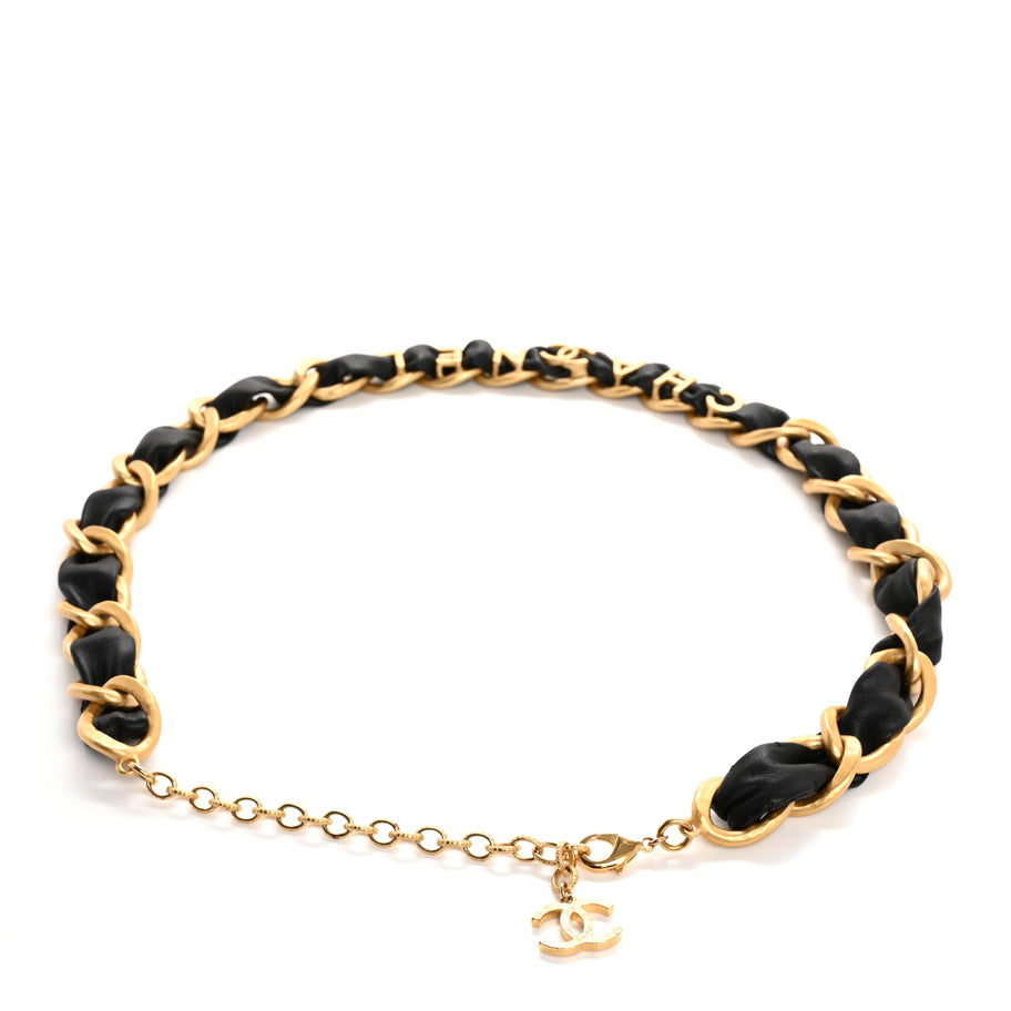 Chanel Calfskin Woven 90s Icon CC Belt 65 Black Image 2