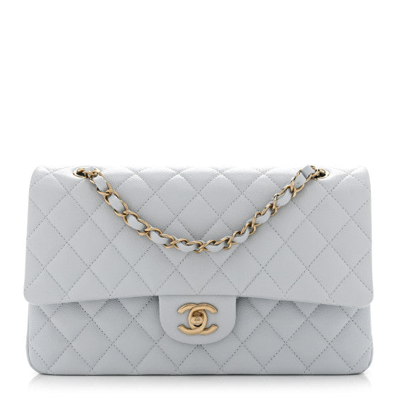 Chanel Caviar Quilted Medium Double Flap Light Blue Image 2