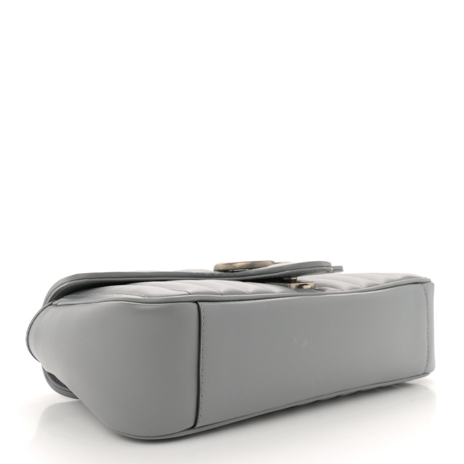 Gucci Calfskin Matelasse Aria Small GG Marmont Shoulder Bag Deep Grey Image 4