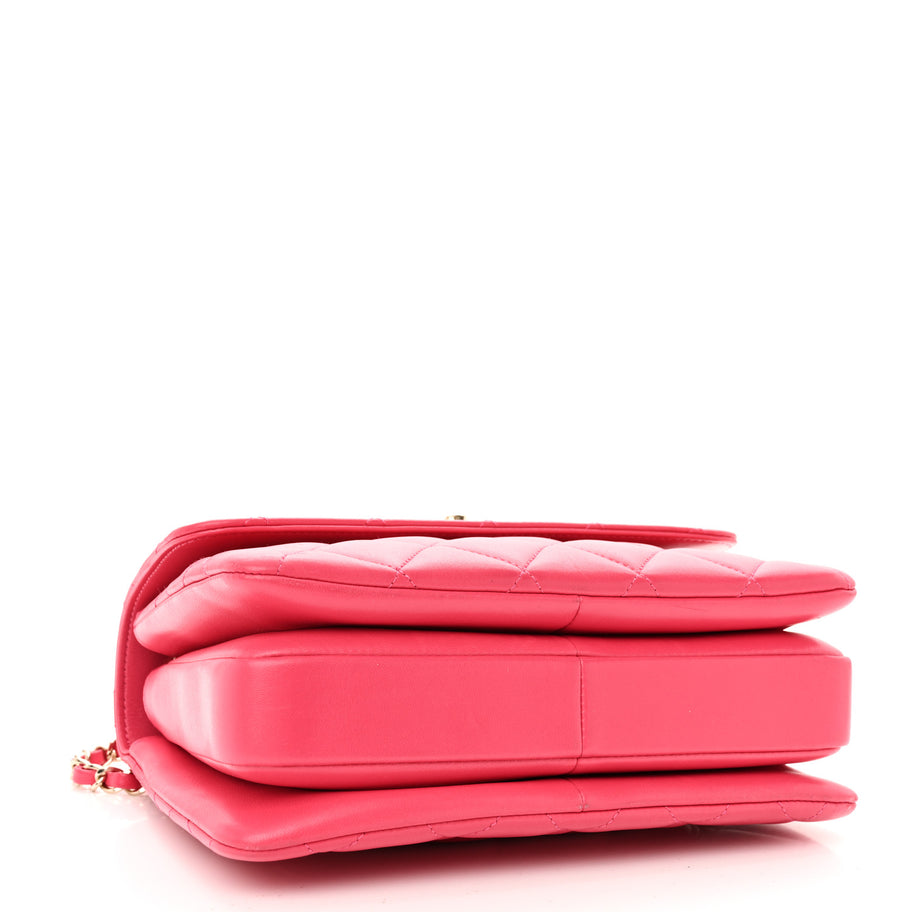 Chanel Lambskin Quilted Small Trendy CC Flap Dual Handle Bag Dark Pink Image 4