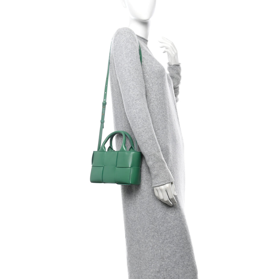 Bottega Veneta Nappa Maxi Intreccio Mini Arco Tote Green Image 2