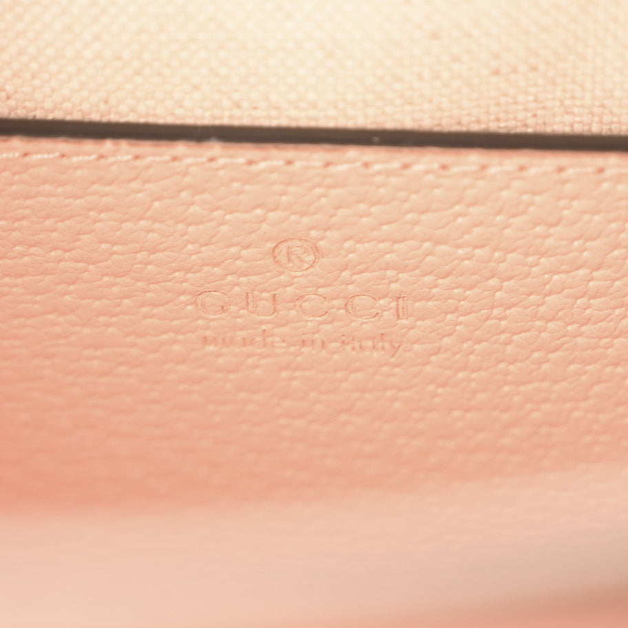 Gucci Raffia Textured Dollar Calfskin GG Monogram Small Diana Tote Bag Wild Rose Fuxia Fluo Image 6