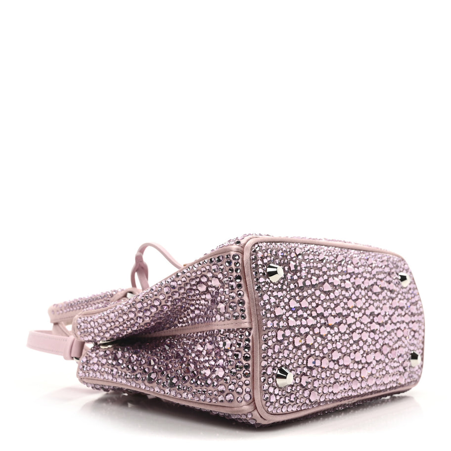 Prada Satin Crystal Mini Galleria Double Zip Tote Alabastro Image 4