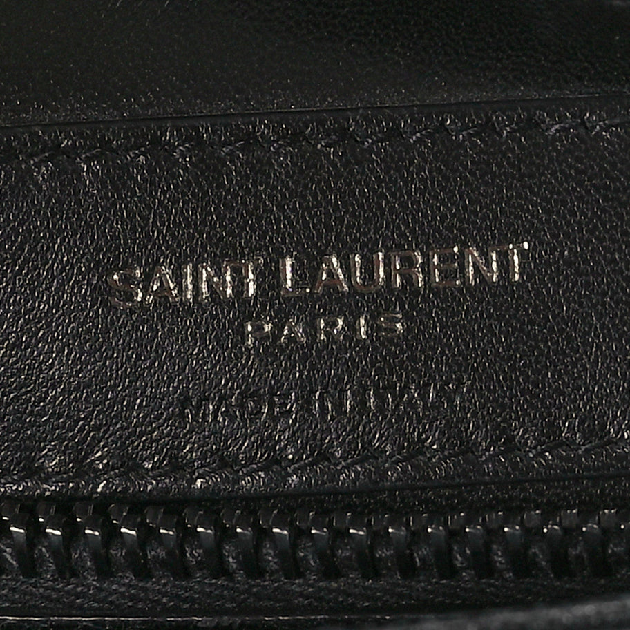 Saint Laurent Sheepskin Matelasse Chevron Monogram Monochrome Medium College Bag Black Image 6