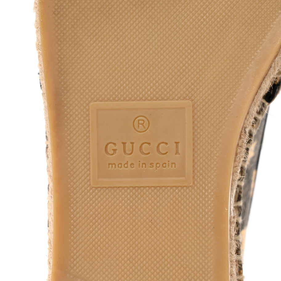 Gucci GG Supreme Monogram Bees Espadrille Flats 38.5 Beige Ebony Oro Black Image 7