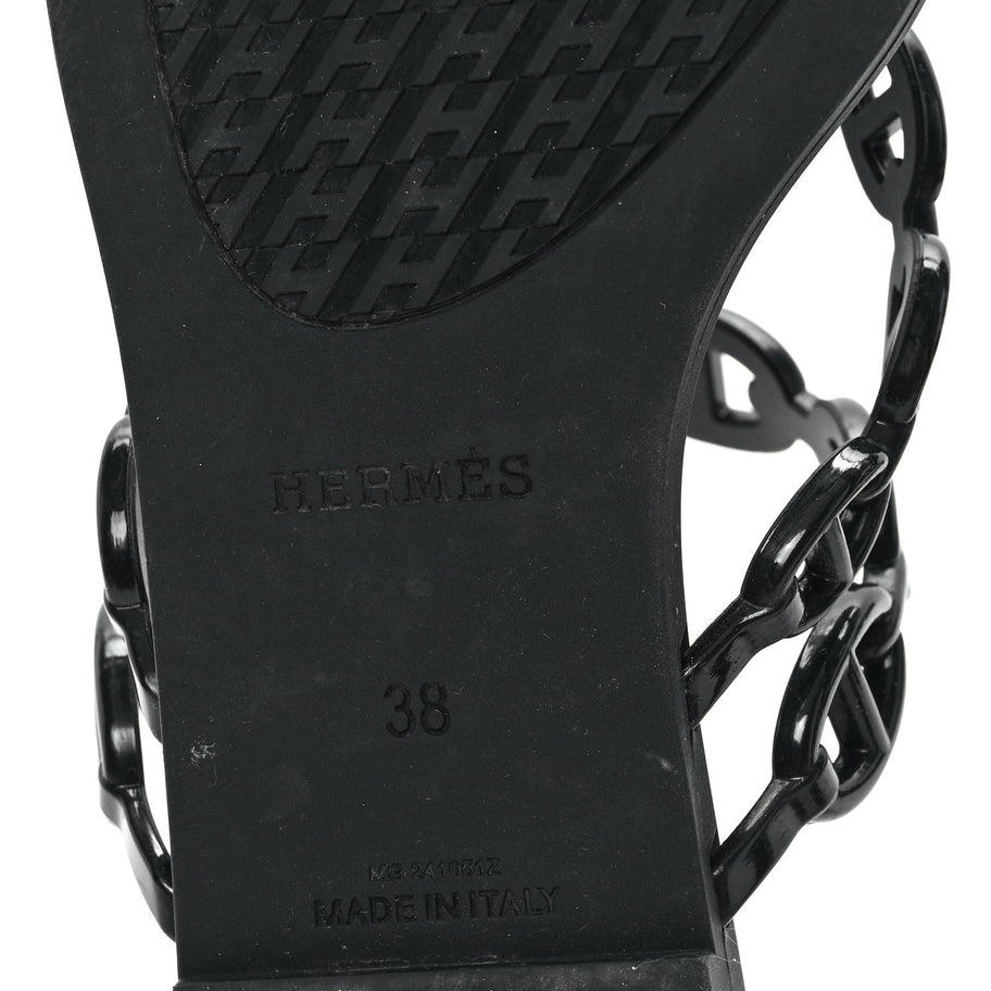 Hermes Rubber Chaine d'Ancre Rivage Sandals 38 Black Image 7