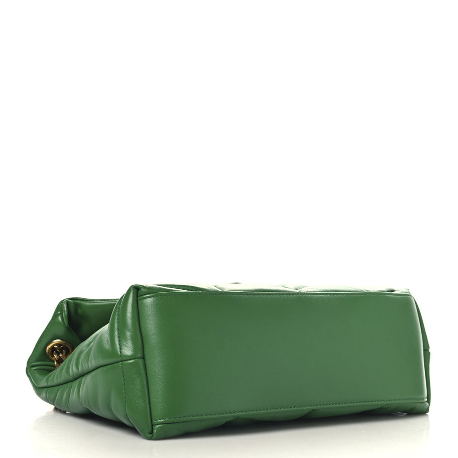 Saint Laurent Lambskin Quilted Small Loulou Puffer Monogram Chain Satchel New Vert Image 4