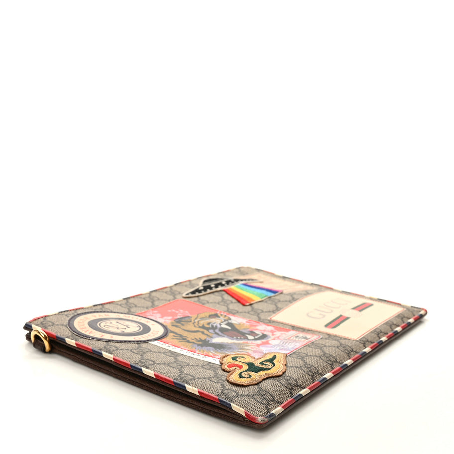 Gucci GG Supreme Monogram Courrier Documents Holder Beige New Acero Image 4