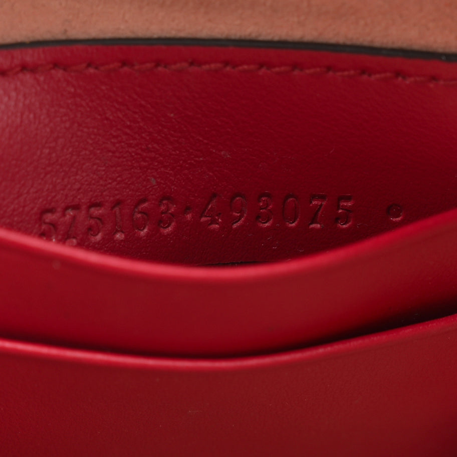 Gucci Calfskin Matelasse Mini GG Marmont 2.0 Bucket Bag Hibiscus Red Image 7