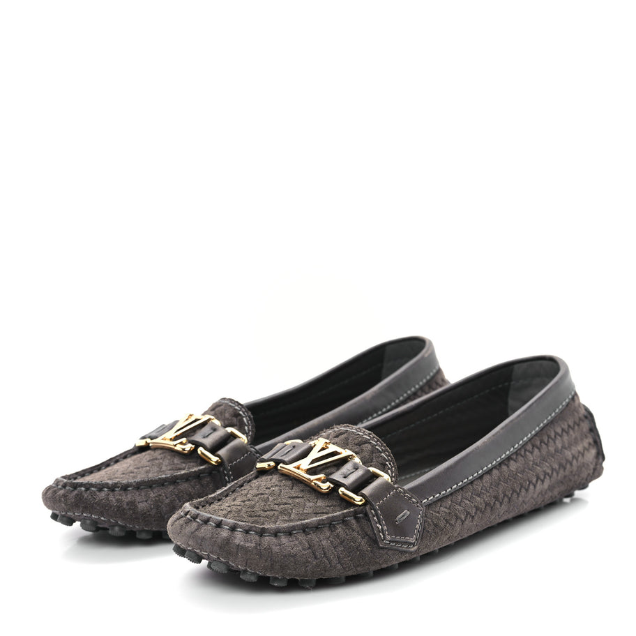 Louis Vuitton Suede Woven Oxford Loafers Brown Image 4