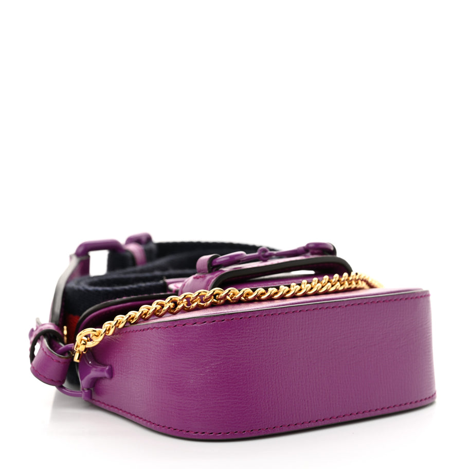 Gucci Azalea Calfskin Web Monochrome Horsebit 1955 Wallet On Strap Purple Image 4