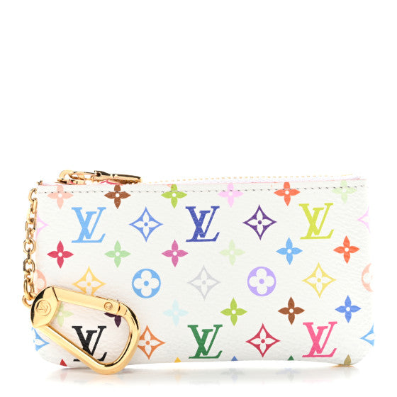 Louis Vuitton LV TM Monogram Multicolor Key Pouch White Image 1