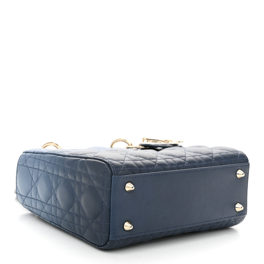 Christian Dior Lambskin Cannage Gradient Small My ABCDior Lady Dior Indigo Blue Image 4