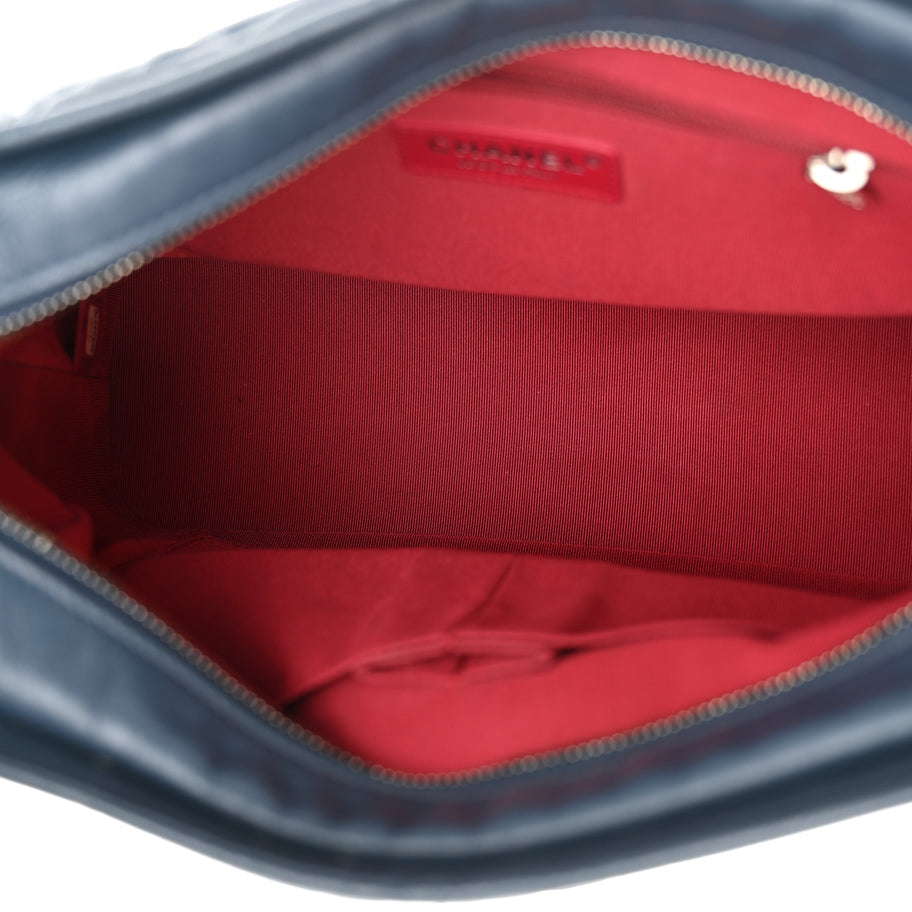 Chanel Aged Calfskin Quilted Medium Gabrielle Hobo Blue Image 5