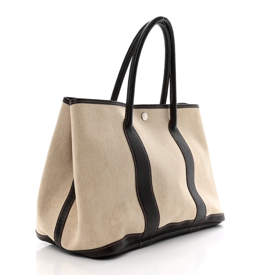 Hermes Buffle Skipper Toile Garden Party 36 MM Tote Marron Fonce Image 3