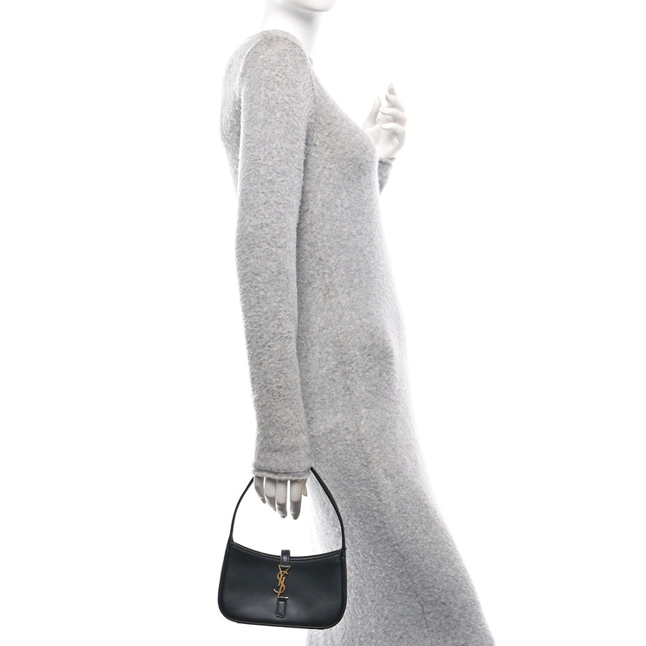 Saint Laurent Smooth Calfskin Le 5 A 7 Mini Hobo Black Image 2