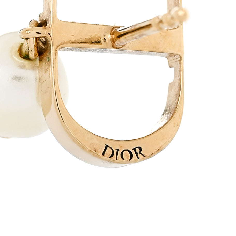 Christian Dior Pearl Petit CD Earrings Gold Image 4