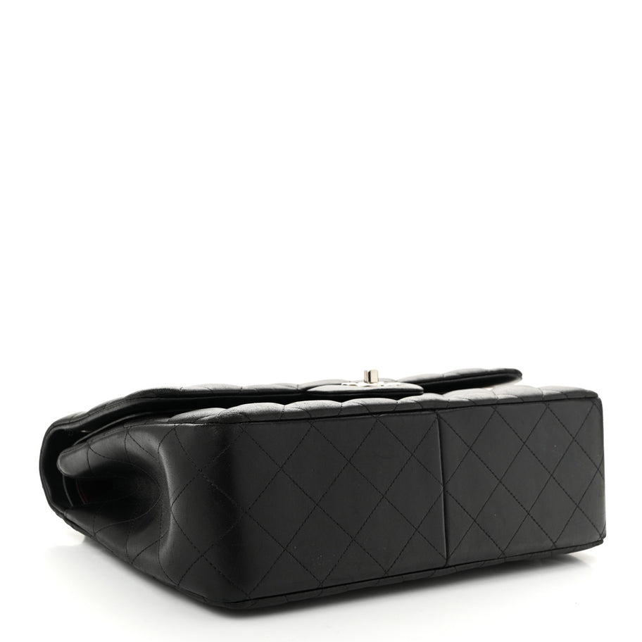 Chanel Lambskin Quilted Jumbo Double Flap Black Image 4