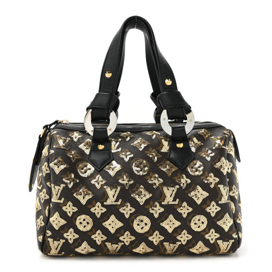  Louis Vuitton Monogram Sequins Eclipse Speedy 28 Gold
