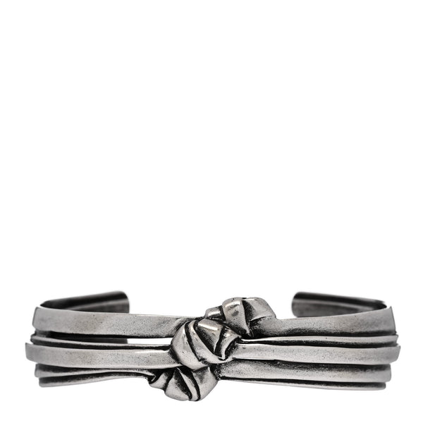 Saint Laurent Brass Knot Cuff L Silver