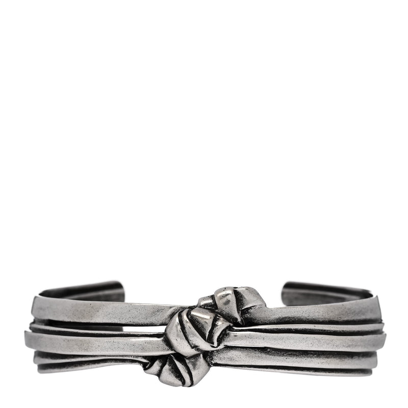  Saint Laurent Brass Knot Cuff L Silver
