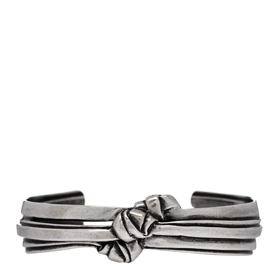 Saint Laurent Brass Knot Cuff L Silver Image 1