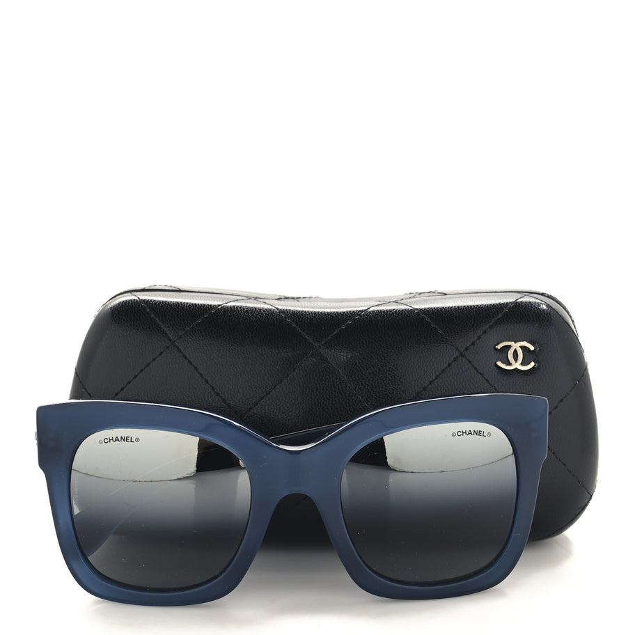 Chanel Acetate Mirror CC Square Fall Sunglasses 5357-A Blue Image 7