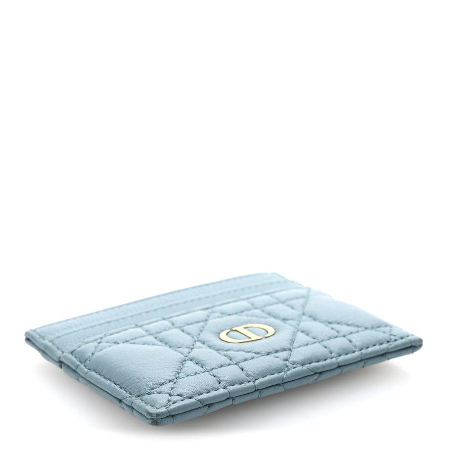 Christian Dior Supple Calfskin Cannage Caro Five-Slot Card Holder Turquoise Image 4