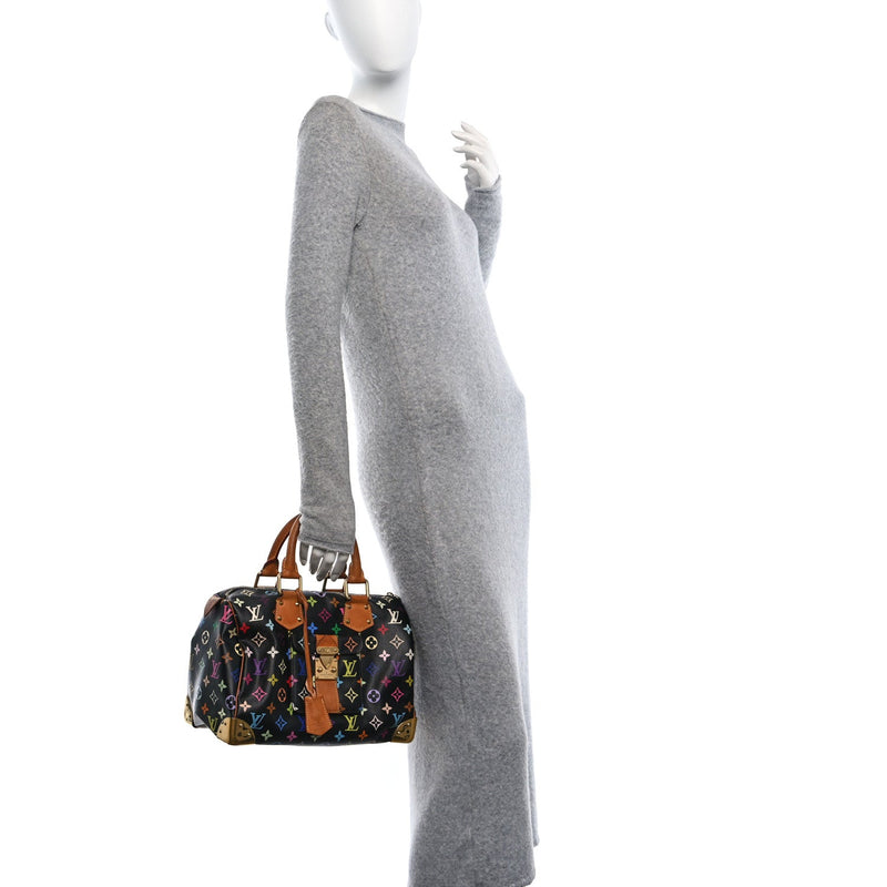  Louis Vuitton Monogram Multicolor Speedy 30 Black