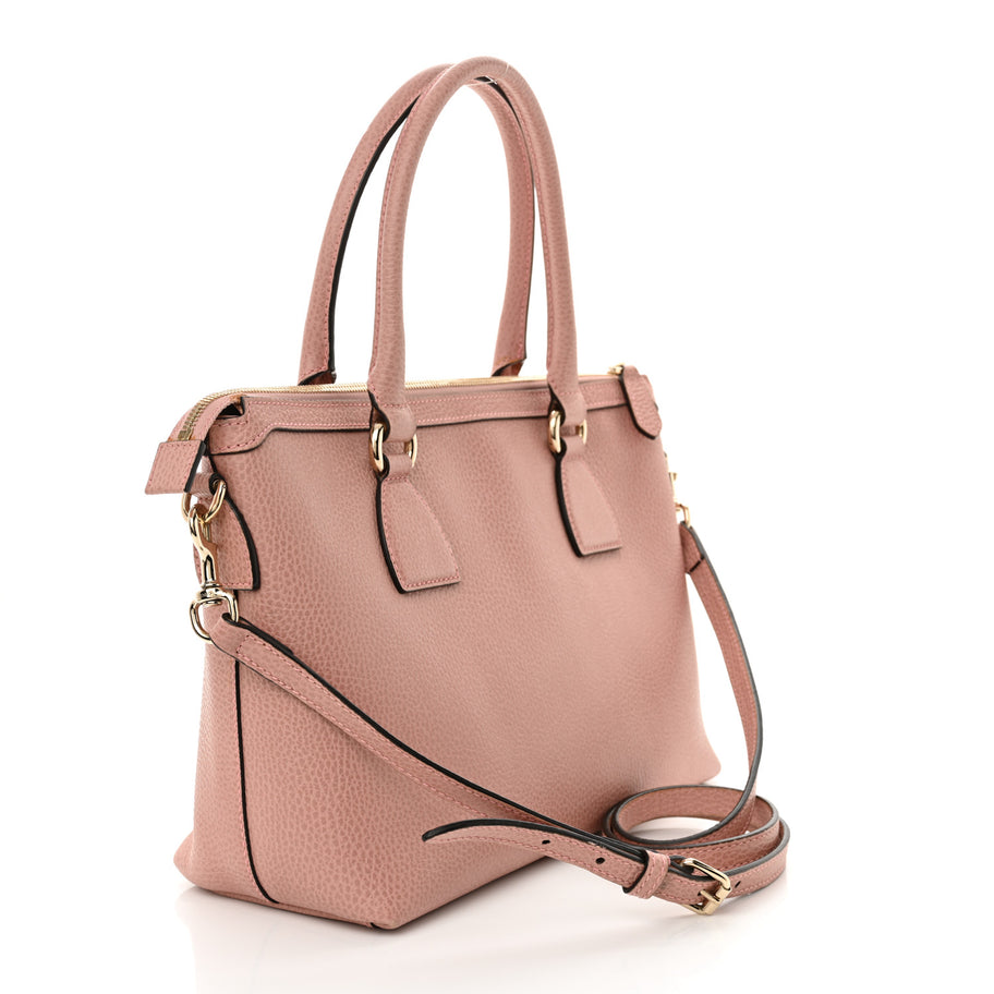 Gucci Dollar Calfskin GG Charm Satchel Soft Pink Image 3
