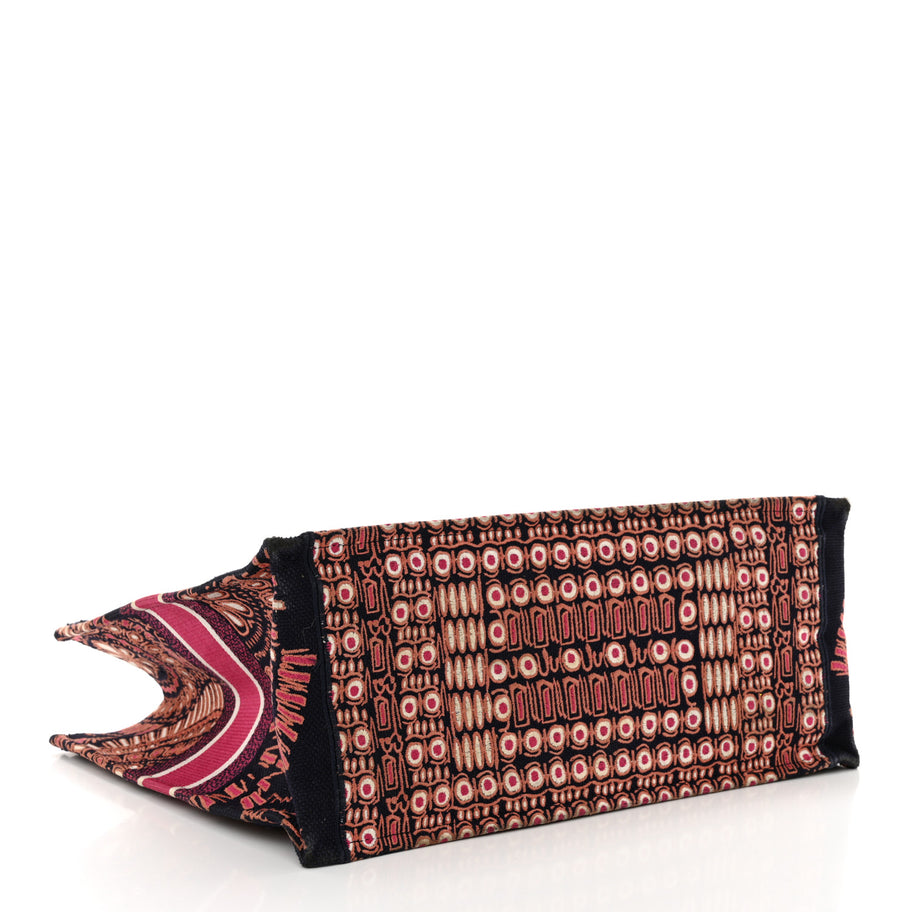 Christian Dior Canvas Embroidered Dior Animals Tiger Book Tote Deep Blue Fuchsia Image 4